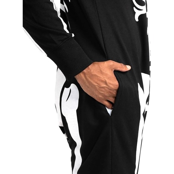 TIPSY ELVES ONE PIECE ZIP UP MASK SKELETON JUMPSUIT Unisex Size‎ XL HALOWEEN - Picture 4 of 8